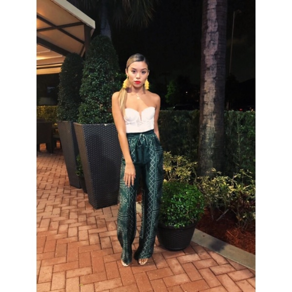 Zara Emerald Paisley Pants